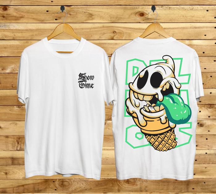 Gambar KAOS T-SHIRT / BAJU KAOS BERGAMBAR / MOTIF ES CREAM / GRATIS ONGKIR - Putih, S dari Biqueena undefined Tokopedia