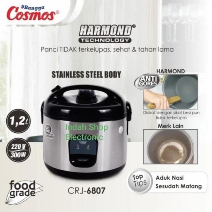 Gambar Magic Com Cosmos CRJ 6807 Harmond 1.2L Body Stainless - Silver dari Indah Shop Electronic undefined 5 Tokopedia