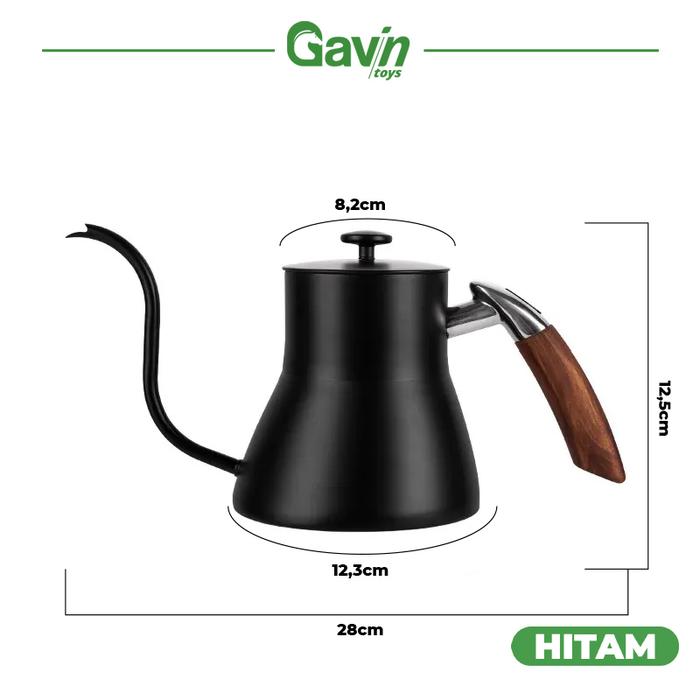 Gambar Teko Leher Angsa Induksi 700ml Stainless Gooseneck Induction Kettle - Hitam dari Gavintoys undefined Tokopedia