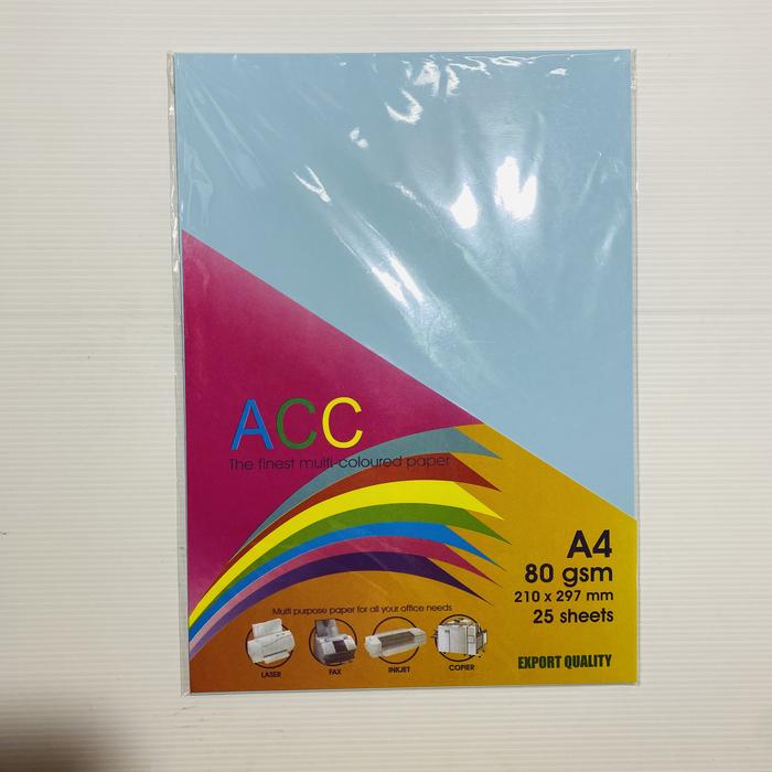 Gambar KERTAS HVS WARNA WARNI A4 80 GRAM / 1 PACK ISI 25 LEMBAR - Biru Muda dari CUNKOKO SERBA ADA undefined Tokopedia