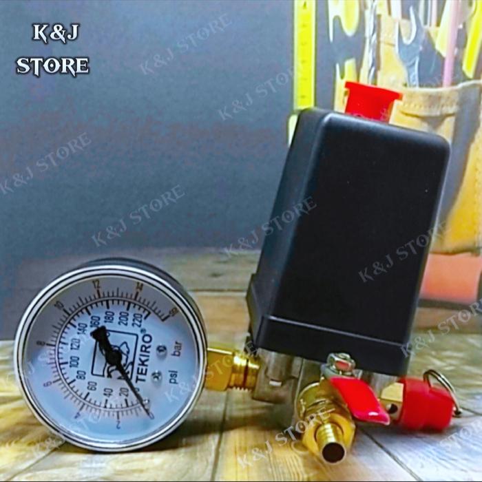 Gambar Otomatis Angin kompresor Pressure Switch Valve Regulator Gauge - B dari K&J STORE23 undefined Tokopedia