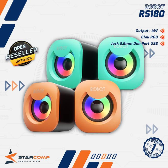 Gambar Robot RS180 Speaker Mini USB Multimedia Portable - Blue dari Starcomp Origin undefined Tokopedia
