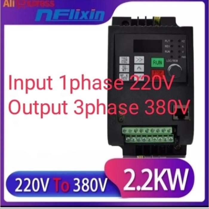 Gambar Inverter variabel motor 2,2kw 220v 1phase to 380v 3phase - 2,2Kw\3Hp dari High Drive_NEW undefined Tokopedia