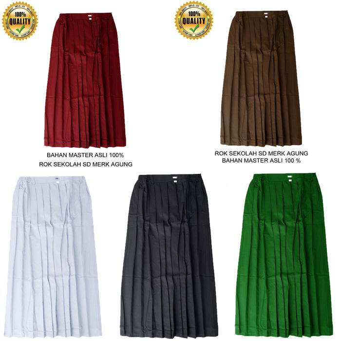 Gambar rok panjang seragam sekolah sd | rok plisket panjang kelas 1-6 sd - Rok Pjg MerahSD, Size L4 dari AgungBahagia undefined Tokopedia