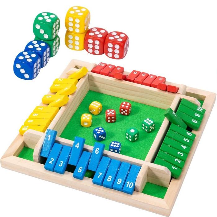 Gambar Papan Permainan Dadu 4 Sisi Mainan Board Game Dadu Shut the Box - 1Set dari Encounter-Y undefined Tokopedia