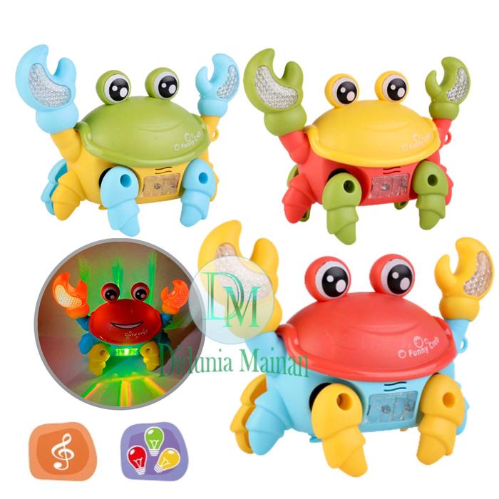 Gambar Mainan edukasi anak walking cute crab hewan kepiting musik lampu - CUTE CRAB dari Didunia Mainan undefined Tokopedia