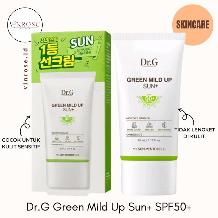 Gambar Dr.G Green Mild Up Sun+ SPF50+ / Sunscreen Wajah dari Vinrose.id undefined Tokopedia