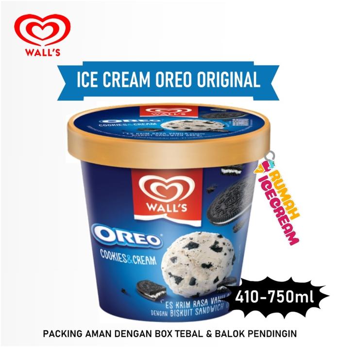 Gambar Ice Cream Pint Walls Aneka Rasa - Oreo Original, 410ml dari Rumah Ice Cream Bintaro undefined Tokopedia