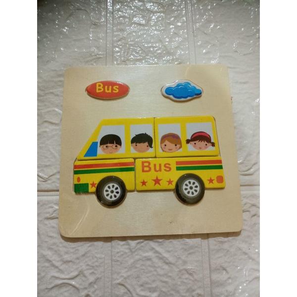 Gambar LYSASHOP MAINAN EDUKASI ANAK BALITA PUZZLE 3D ANIMAL HEWAN MONTESSORI - BusSekolah dari LYSASHOP888 undefined Tokopedia