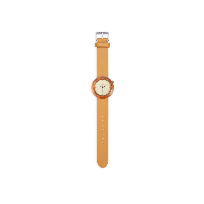 Gambar KAMA Watch Jam Tangan Kayu Jati Dial Putih Pria - Pale Yellow dari KAMA Watch undefined Tokopedia