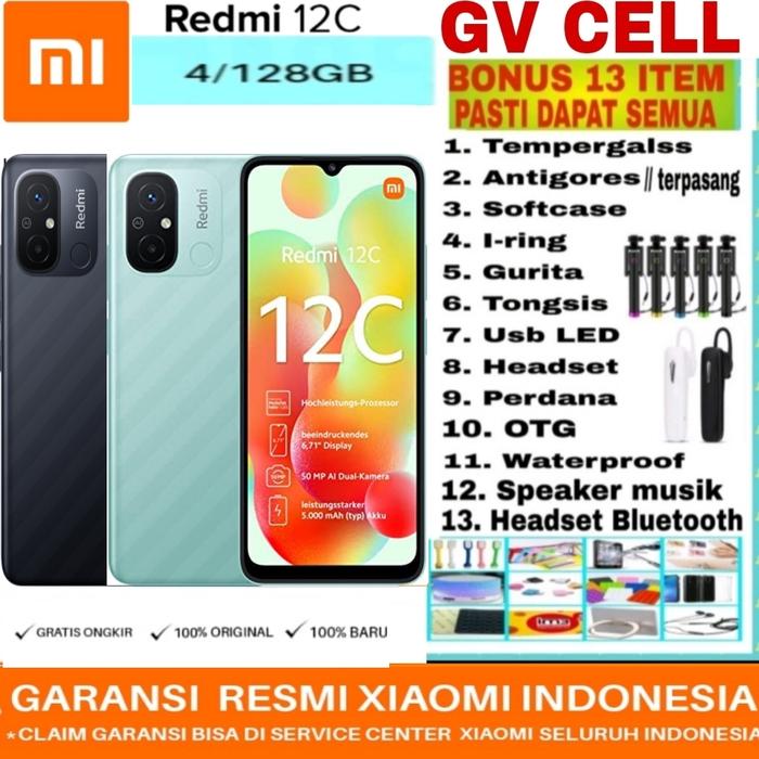 Gambar XIAOMI REDMI 12C 4/128GB  RAM 4GB ROM 128GB GARANSI RESMI XIAOMI - 12C 3/32GB, no bonus dari gv cell undefined Tokopedia