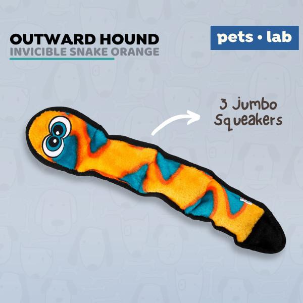 Gambar Outward Hound Invicible Snake Large Orange Mainan Anjing Squaker Dog - 3 Jumbo Squaker dari Pets Lab undefined Tokopedia