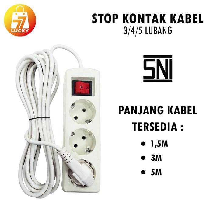 Gambar Stop Kontak 3 Lubang  Sambungan Kabel Pemanjang Pemanjangan - 1.5 Meter dari Keseharianmu Pekanbaru undefined Tokopedia