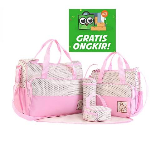 Gambar ORIGINAL IMPORT PAKET LENGKAP TAS BAYI TAS PERLENGKAPAN BAYI 5 IN 1 - PINK dari LarisBerkembang88 undefined Tokopedia