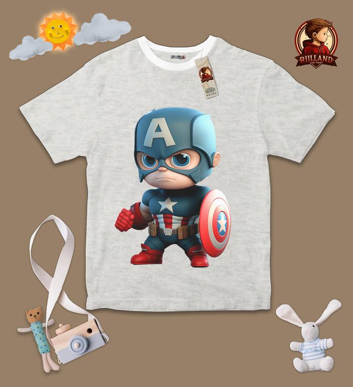 Gambar Riilland AR T-Shirt Anak Laki - Laki Perempuan Karakter 3D Animasi - Captain America, S dari Cgiassetstore undefined Tokopedia