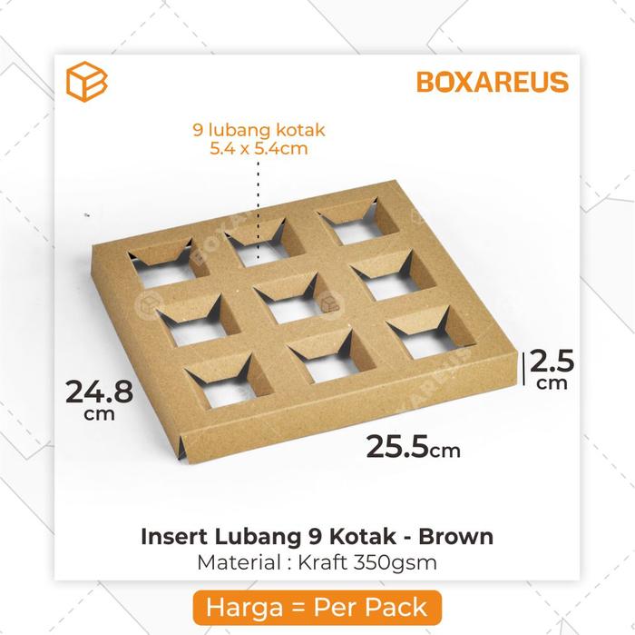 Gambar Inner Cup Cake 9 Lubang Sekat Insert Puding Inner Muffin - Brown Kotak dari Box Are Us Kota Bandung Tokopedia