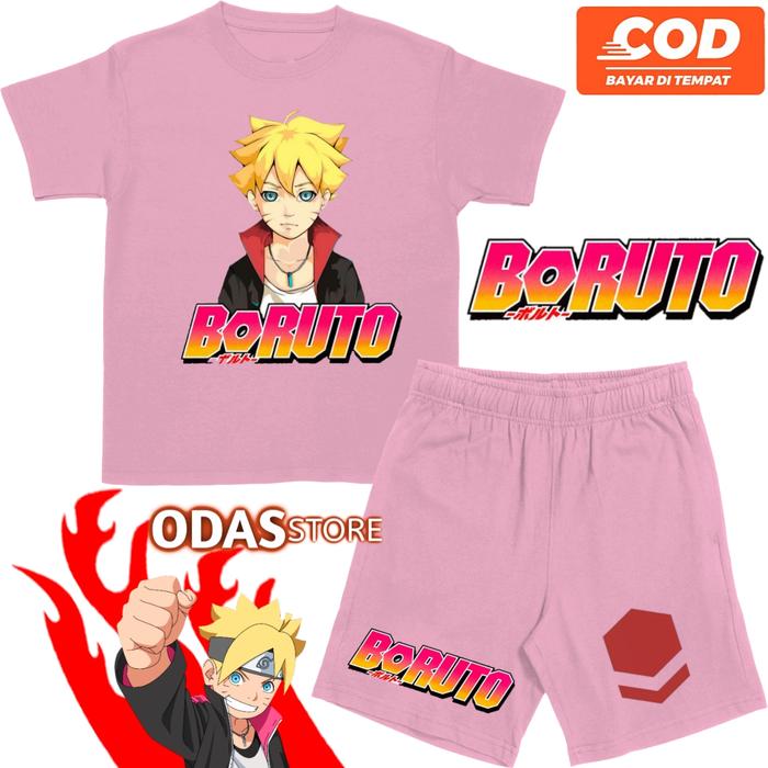 Gambar setelan anak  kaos BORUTO & celana baju  anak Boruyo - pink, S 1-3 thn dari BRAND KIDS CLOTHING undefined Tokopedia
