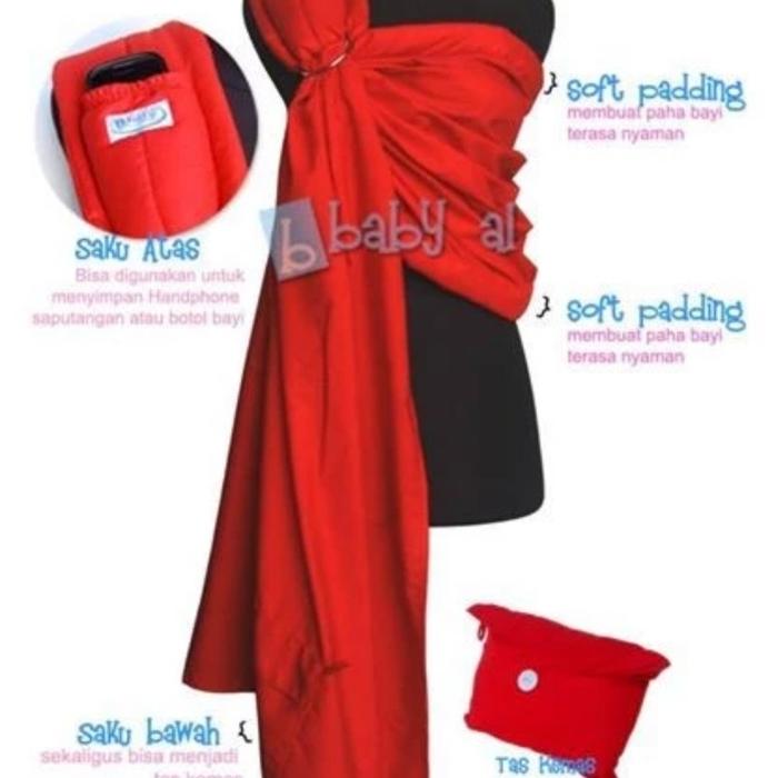 Gambar Gendongan Ring Sling (Kain Panjang) - Merah dari Aurel Babyshop undefined Tokopedia