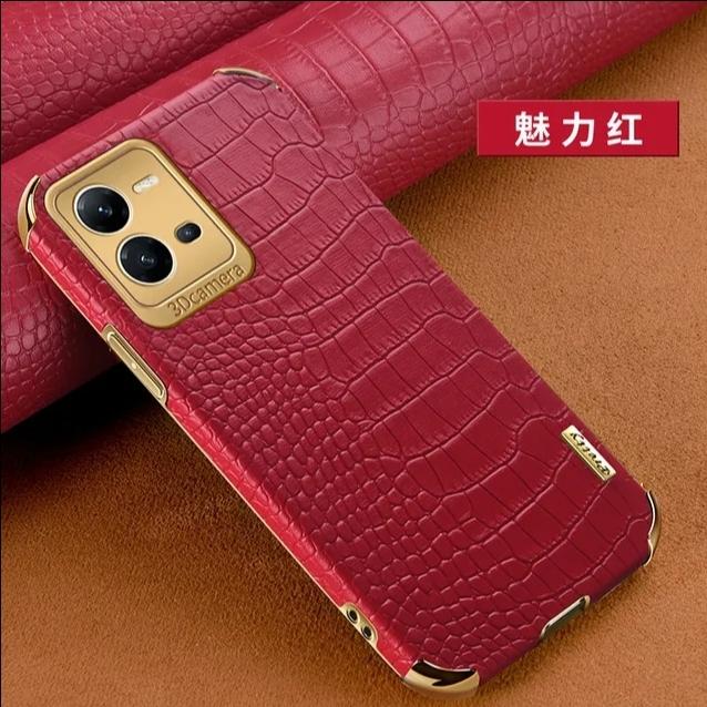Gambar Crocodile Pattern Case OPPO RENO7 RENO8 4G RENO 7 8 4G Leather Softcase Casing HP - Red - Case Only dari Akheshop_NEW undefined Tokopedia