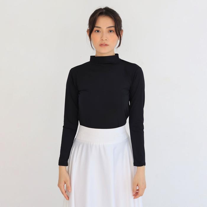 Gambar MSMO Longsleeve Knit Manset Basic Turtleneck Top - Black (Knit), S dari MSMO.ID undefined Tokopedia