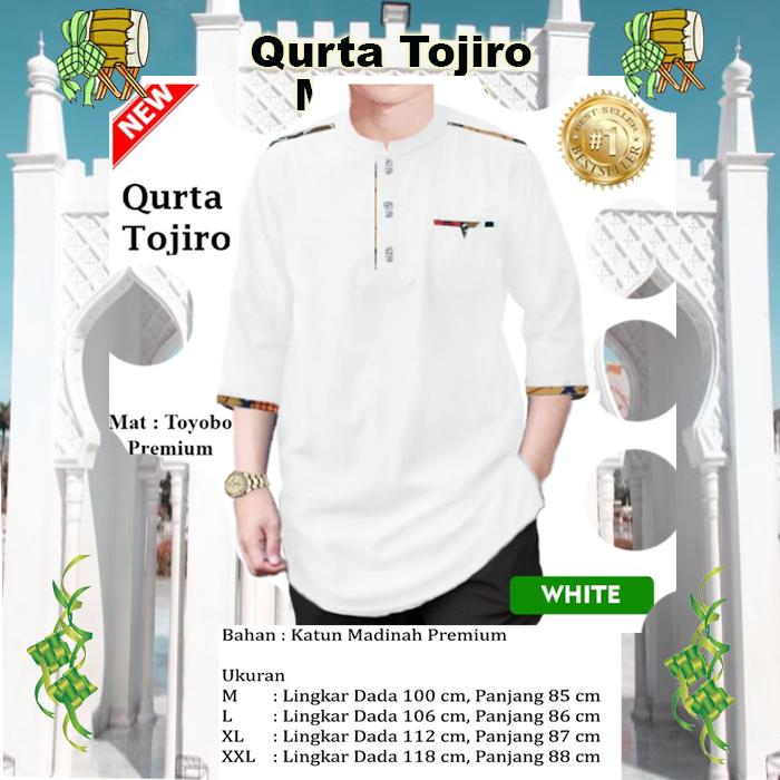 Gambar Baju Koko Pria QURTA TOJIRO MADINAH M L XL XXL TERBARU Lebaran - Putih, M dari TOKO ANDESLA undefined Tokopedia