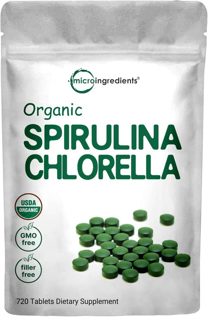 Gambar Microingredients Organic SPIRULINA & CHLORELLA 720 Tablets dari TokoHerbaliz undefined Tokopedia