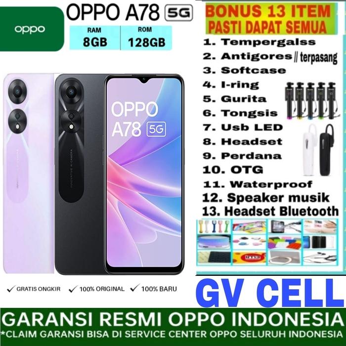 Gambar OPPO A78 5G 8/128GB RAM 8GB ROM 128 GB GARANSI RESMI OPPO - A78 8/128 BLACK, no bonus dari gv cell undefined Tokopedia