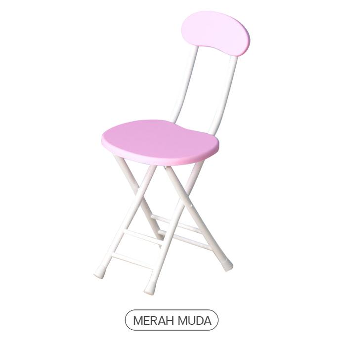 Gambar Kursi lipat/kursi makan/kursi cafe/kursi teras/kursi santai-2 lembar - Merah Muda dari KeessonHome undefined Tokopedia