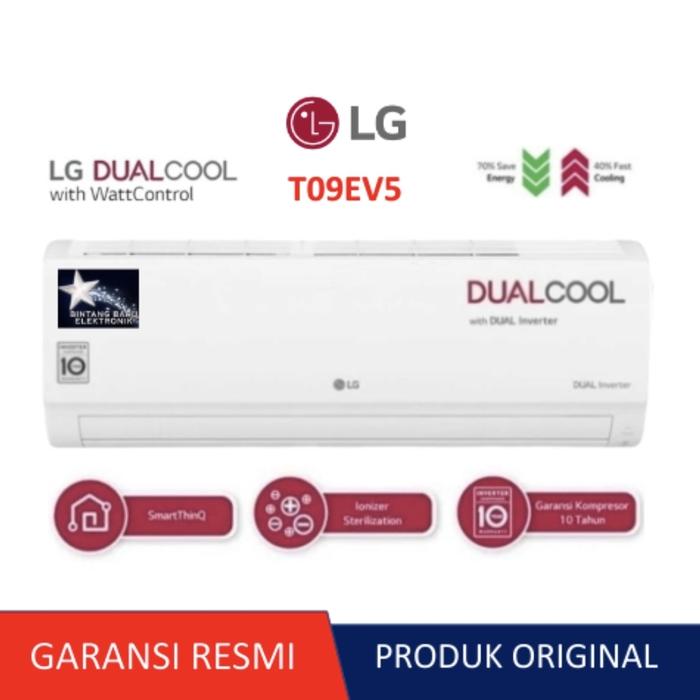 Gambar AC LG T09EV5 DUALCOOL ECO INVERTER 1PK 1 PK DUAL COMPRESOR - +PAKET PASANG3M dari Bintang Baru Electronic undefined Tokopedia