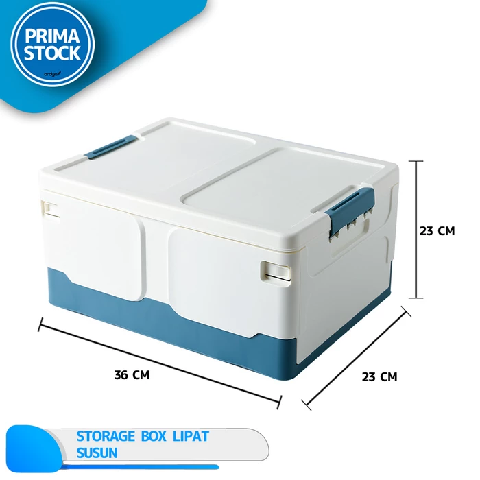 Gambar KOTAK PENYIMPANAN LIPAT SUSUN FOLDING CONTAINER STORAGE BOX SB3 C33 - PUTIH KECIL dari Prima Stock undefined Tokopedia