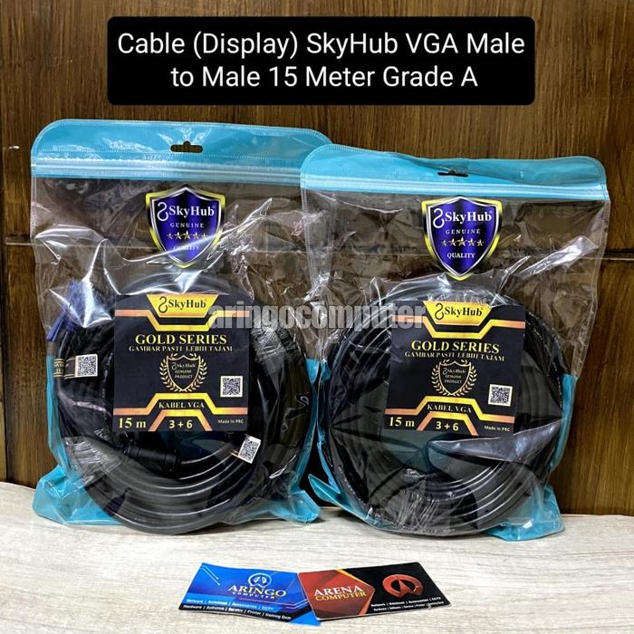 Gambar Cable (Display) SkyHub VGA Male to Male 15 Meter Grade A dari Aringo Computer Samarinda undefined Tokopedia