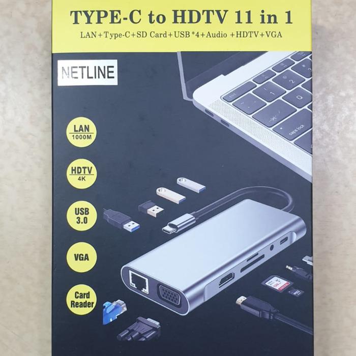 Gambar USB Type C 11 in 1 Docking Station Netline USB 3.0 - Basic dari Gadget Crown undefined Tokopedia