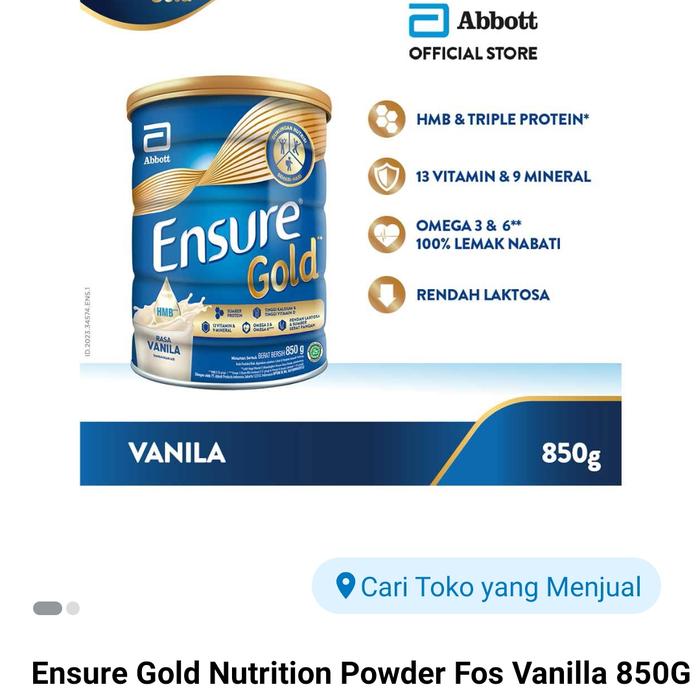 Gambar ensure vanilla 900gr dari EL COCO KIDZ undefined Tokopedia