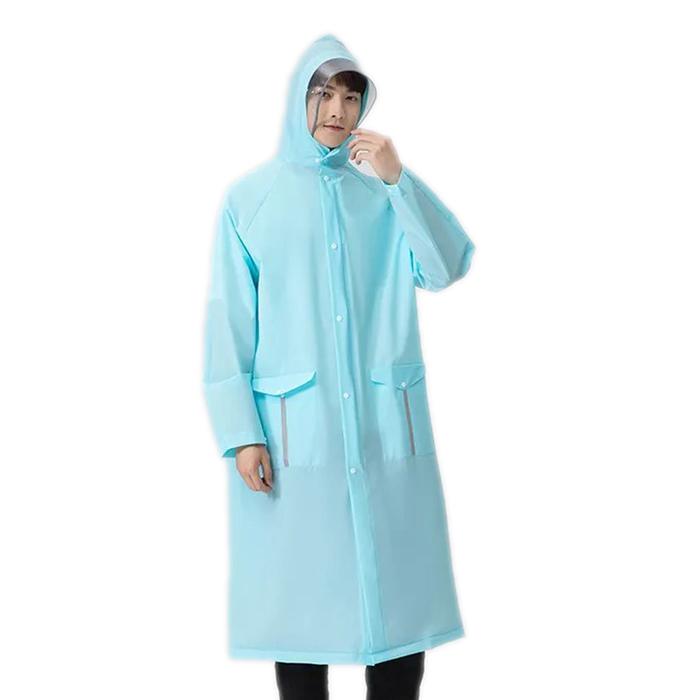 Gambar HABE Jas Hujan Fashion Resleting Warna Pastel - Biru Tosca, L dari HABE Mall undefined Tokopedia