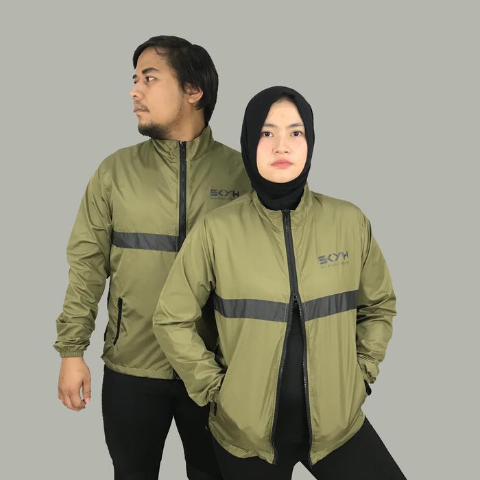Gambar Cycling Jacket Sekayuh Asahi Double Zipper Windbreaker - Olive - S dari sekayuh id undefined Tokopedia