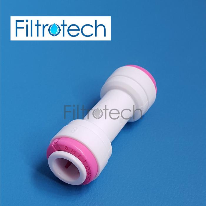 Gambar Check Valve satu arah RO Model Lurus Selang 1/4 dan Selang 3/8 - klep selang air bersih satu arah - check valve 3/8 dari Filtrotech undefined Tokopedia
