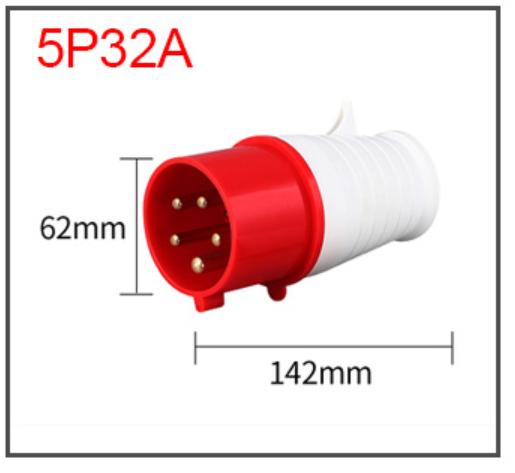 Gambar Industrial Surface / Mobile Mounting Socket / Plug 16A / 32A 3 4 5 Pin - Plug 5P-32A dari Pi Toserba undefined Tokopedia