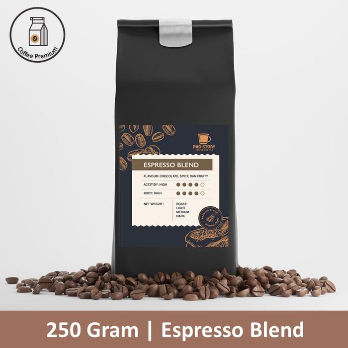 Gambar Espresso Blend - Kopi Arabica House Blend 250gr - Whole Bean dari Pod Story Premium Coffee undefined Tokopedia