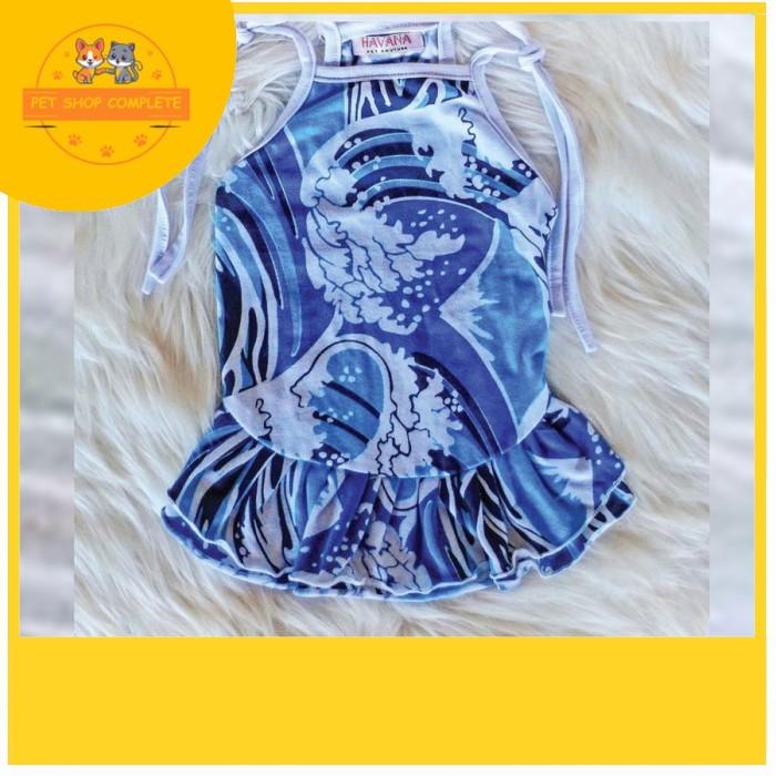 Gambar BAJU ANJING KUCING DRESS J HAVANA 025 JAPANESE WAVE BLUE SIZE XS dari PET SHOP COMPLETE undefined Tokopedia