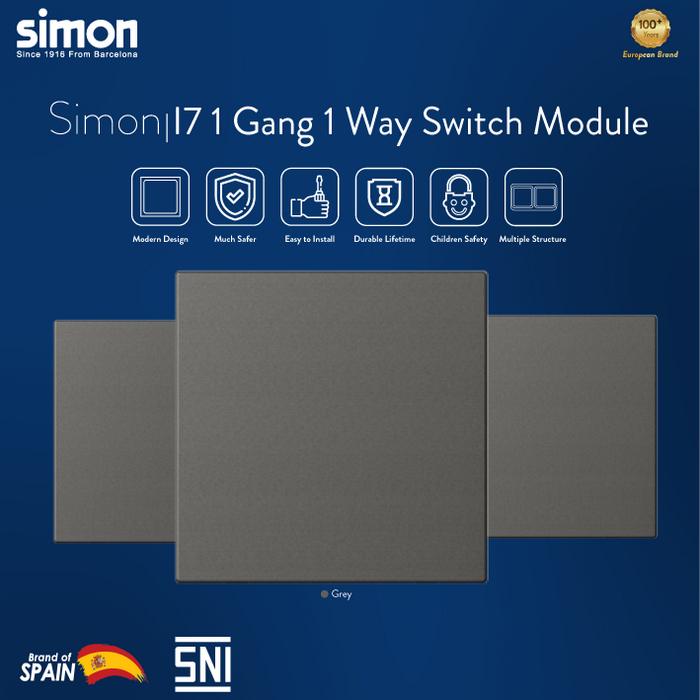 Promo Saklar Simon I7 1 Gang 1 Way Switch Module - Grey - Jakarta Barat ...