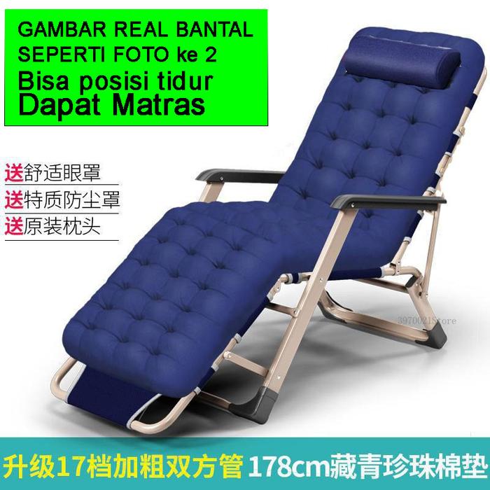 KURSI MALAS LIPAT KURSI SANTAI LESEHAN ZERO GRAVITY CHAIR Sofa Biru
