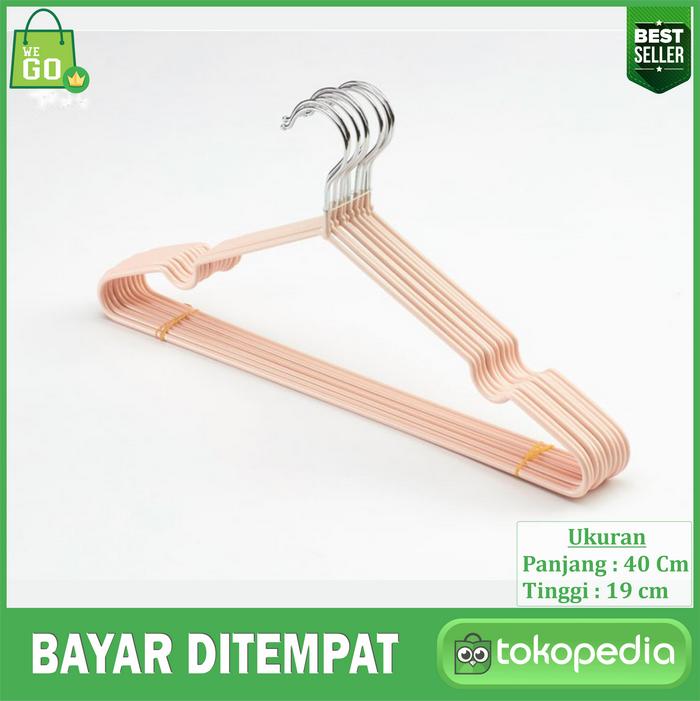 Gambar Gantungan Baju Hanger Dewasa Premium 10 Pcs Ukuran 40 x 19 Cm - YJ-1 APRICOT dari WE GO undefined Tokopedia