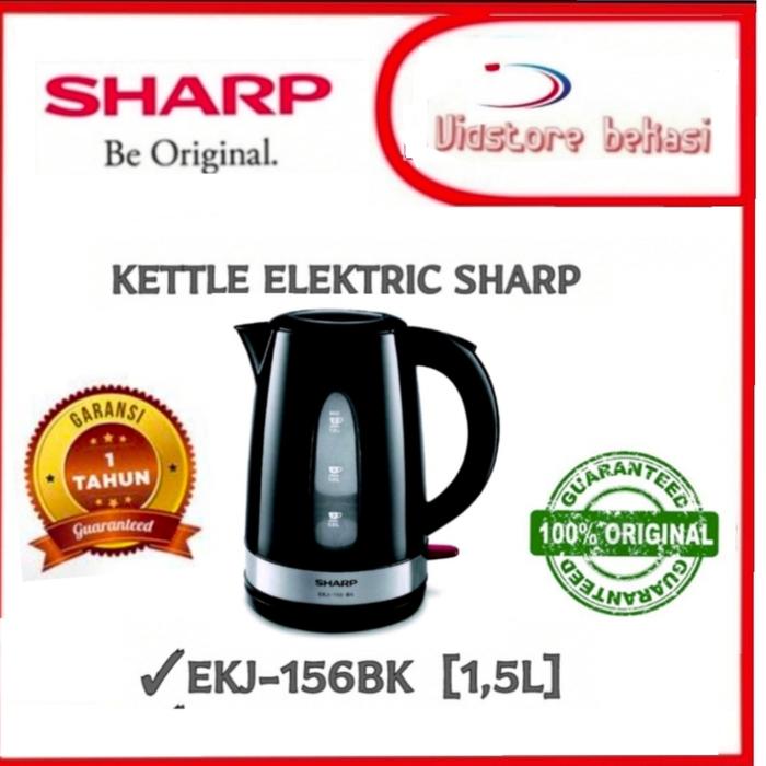 Gambar KETTLE SHARP EKJ-177BK/EKJ156 JUG Teko Listrik pemanas Air 100% ORI - EKJ156BK [1,5L] dari VIDSTORE BEKASI undefined Tokopedia