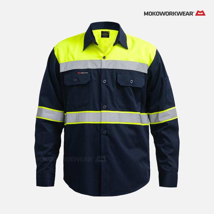 Gambar MOKOWORKWEAR WEARPACK AIRFLOW LIME NAVY - S dari Mokoworkwear Safety undefined Tokopedia