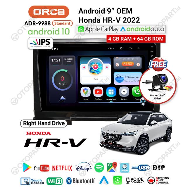 Gambar Head Unit Android Auto CarPlay 9″ inch Honda HR-V/HRV 2022-2023 ORCA - 4+64GB dari OTOPART.id Aksesoris Mobil undefined Tokopedia