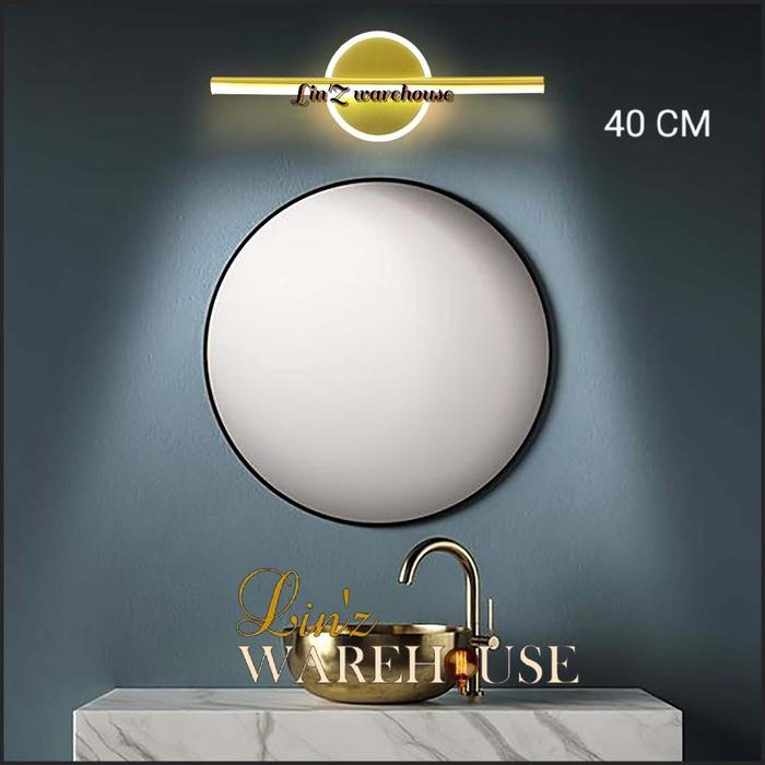 Gambar Lampu dinding wastafel MODERN MINIMALIS GOLD 3 COLOUR LED wall lamp - 40 Cm dari Lin'Z Warehouse undefined Tokopedia