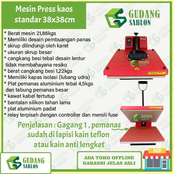 Gambar MESIN PRESS KAOS // BAJU UKURAN 38 X 38 - B dari GUDANG SABLON DIGITAL undefined Tokopedia