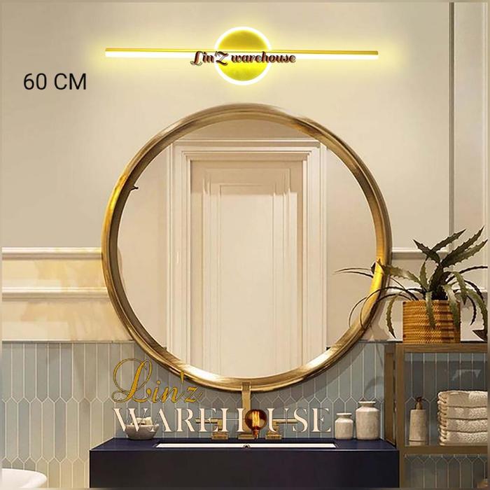 Gambar Lampu dinding wastafel MODERN MINIMALIS GOLD 3 COLOUR LED wall lamp - 60 Cm dari Lin'Z Warehouse undefined Tokopedia