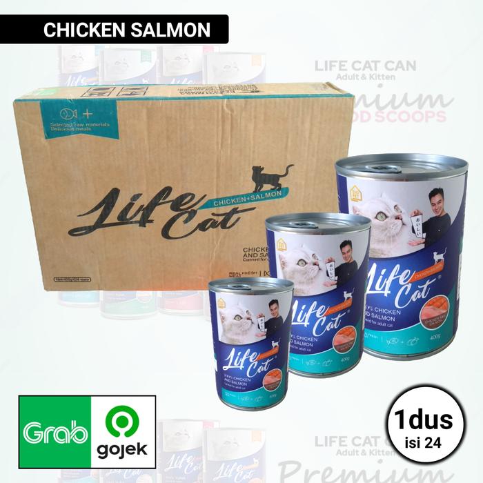 Gambar 1 Dus Life Cat 400gr Kaleng Makanan Kucing Basah - chicken salmon dari Gudang Petshop Ampera undefined Tokopedia
