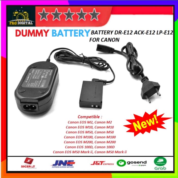 Jual LP-E12 Dummy Battery DC Coupler For Canon EOS M M2 M10 M50